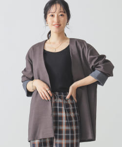 BEAMS LIGHTS / ダブルフェイス ノーカラー ジャケット