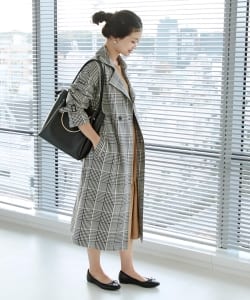 BEAMS LIGHTS / チェックロング トレンチコート