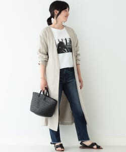 BEAMS LIGHTS / ヘリンボーン リネン コート