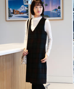 BEAMS LIGHTS / HARRIS TWEED ジャンパーワンピース