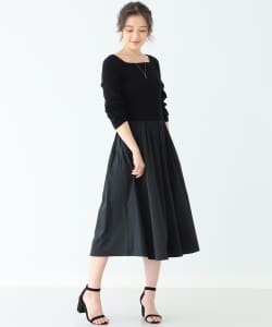 【手洗い可能】BEAMS LIGHTS / ニットドッキング ワンピース