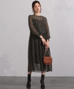 BEAMS LIGHTS / 配色変形 ドット シアーワンピース