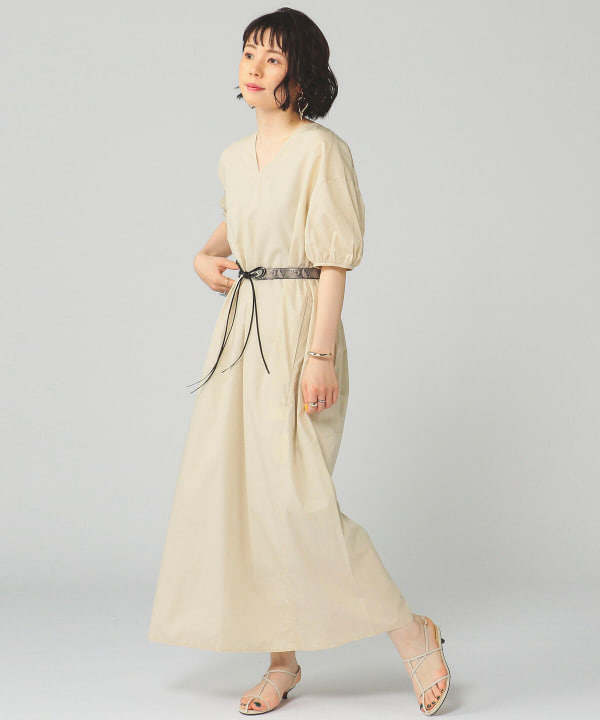 Beams Lights ビームス ライツ アウトレット Beams Lights ギャザースリーブ Vネック ワンピース ワンピース ワンピース 通販 Beams