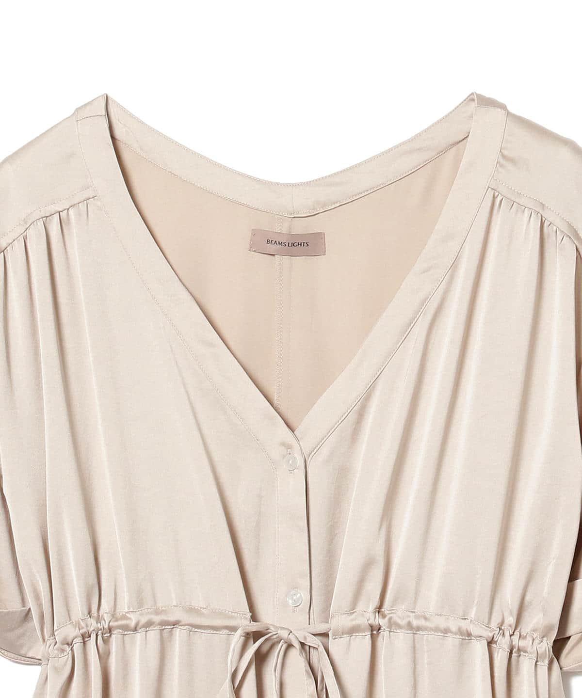 Beams Lights ビームス ライツ アウトレット Beams Lights サテン 釦ドロスト Vネック ワンピース ワンピース ワンピース 通販 Beams