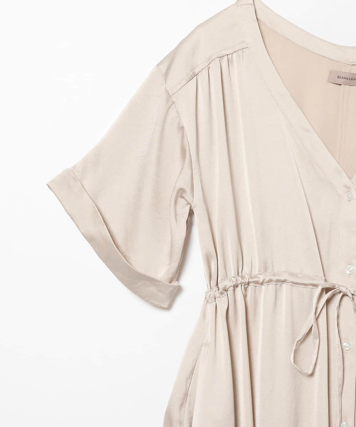 Beams Lights ビームス ライツ アウトレット Beams Lights サテン 釦ドロスト Vネック ワンピース ワンピース ワンピース 通販 Beams