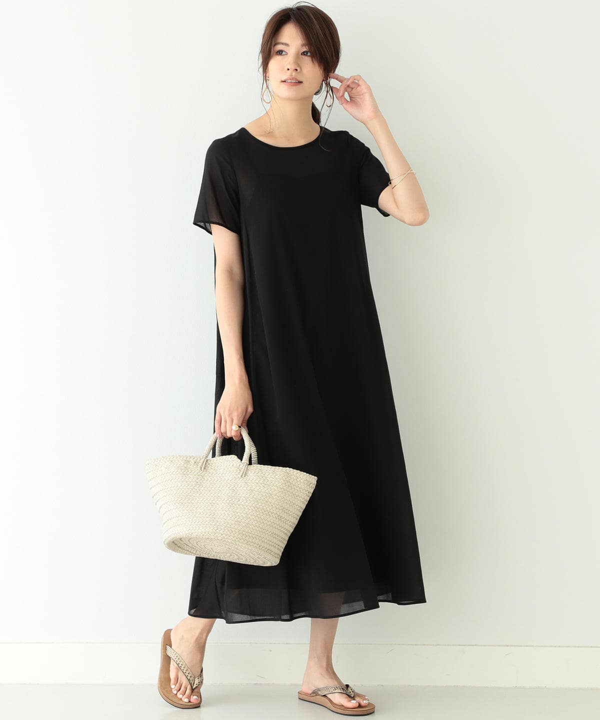 Beams Lights ビームス ライツ アウトレット Beams Lights シフォン ハーフスリーブワンピース ワンピース ワンピース 通販 Beams