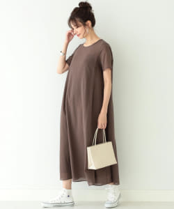BEAMS LIGHTS / シフォン ハーフスリーブワンピース