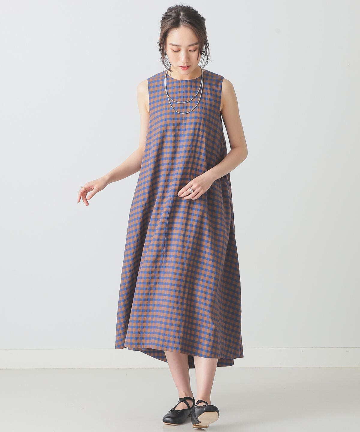 Beams Lights ビームス ライツ Beams Lights アセテート混 チェック ワンピース ワンピース ワンピース 通販 Beams