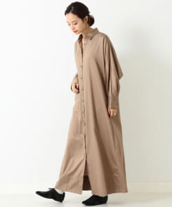 BEAMS LIGHTS / コットンサテン シャツワンピース