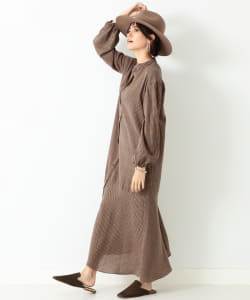 BEAMS LIGHTS / ウール混 チェック ワンピース