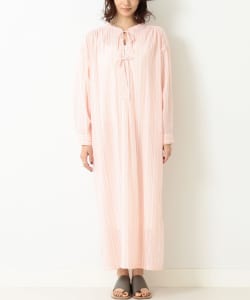 Sara mallika × BEAMS LIGHTS / 別注 ストライプ リボンドレス