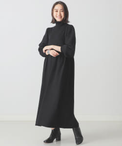 BEAMS LIGHTS / 12ゲージ タートルネック 切り替え フレア ニット ワンピース