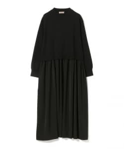 BEAMS LIGHTS / ニット コンビネーション 切り替え ワンピース