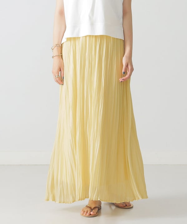 Bcbg yellow outlet pleated maxi skirt