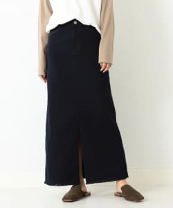 BEAMS LIGHTS / コットン 裾フリンジ ロングスカート