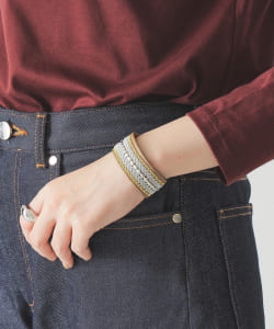 YOHEI NOGUCHI × BEAMS LIGHTS / 別注 Bracelet wide B レザー バングル