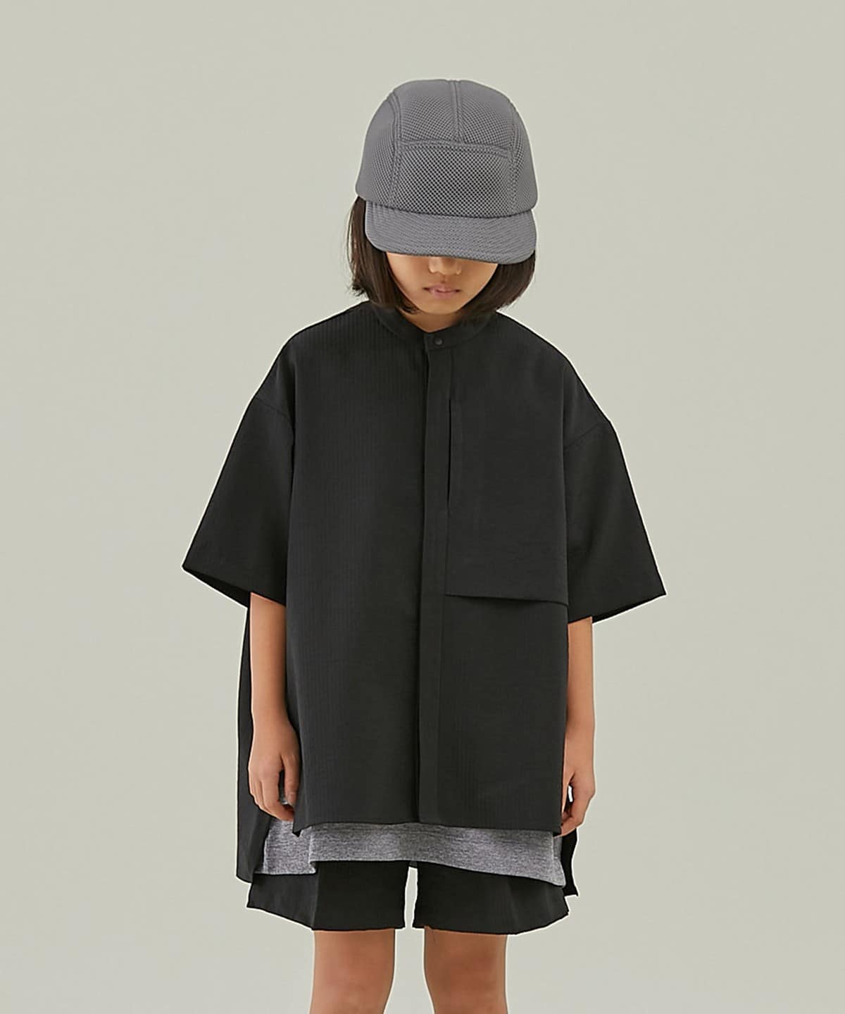 MOUN TEN. / シアサッカー シャツ 2025SS(110 140cm) シャツ・ブラウス black 125 MOUN TEN. / シアサッカー シャツ 2025SS(110 140cm) シャツ・ブラウス black 125