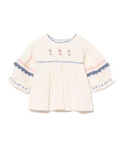 EMILE & IDA / Embroidered Cream Flowers ブラウス 2026SS（4～6才）