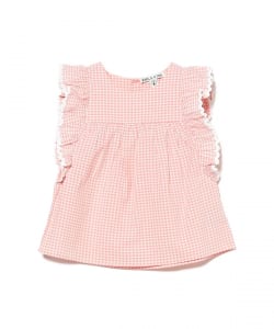 EMILE & IDA / Pink Gingham Ruffle ブラウス（4～6才）