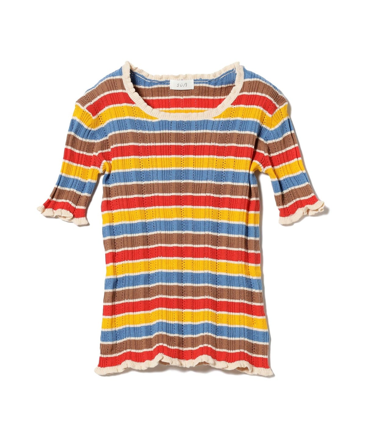 suess / マルチボーダー ニット トップス(75 120cm) Tシャツ・カットソー Multi 75-90 suess / マルチボーダー ニット トップス(75 120cm) Tシャツ・カットソー Multi 75-90