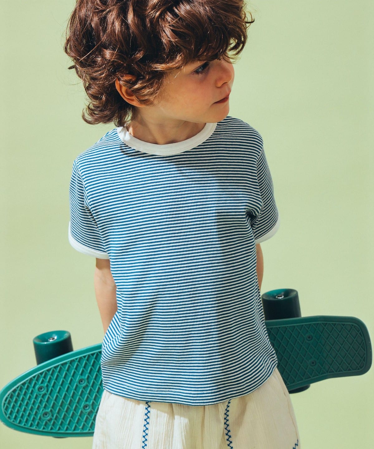 テレコボーダー Tシャツ 2025(100 140cm) Tシャツ・カットソー BLUE 140 テレコボーダー Tシャツ 2025(100 140cm) Tシャツ・カットソー BLUE 140