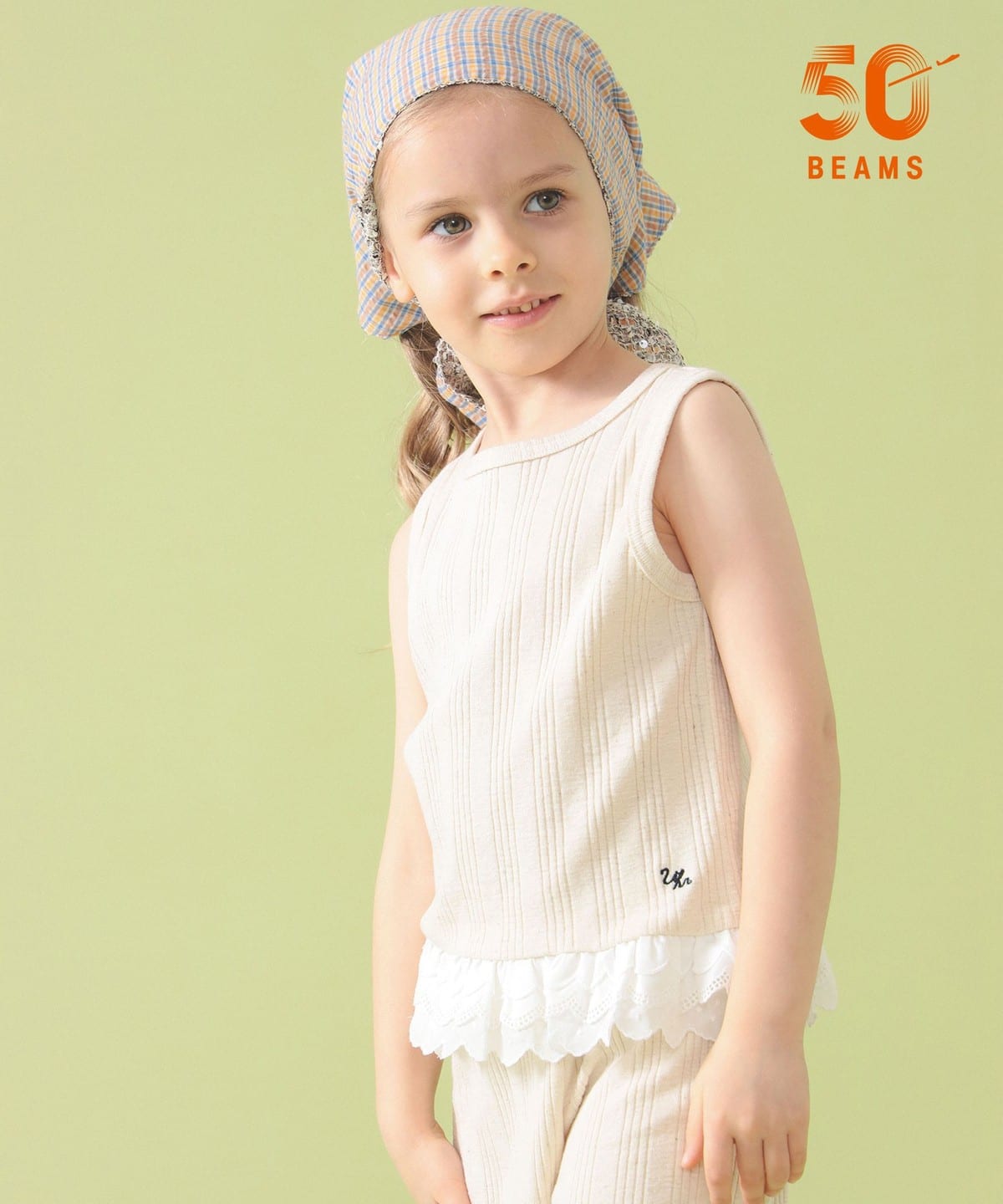 �y�ʒ��zUhr �E�[�A / �L�b�Y ���[�X �^���N�g�b�v 2026SS�i3 6�ˁj T�V���c�E�J�b�g�\�[ Ivory 3-4Y