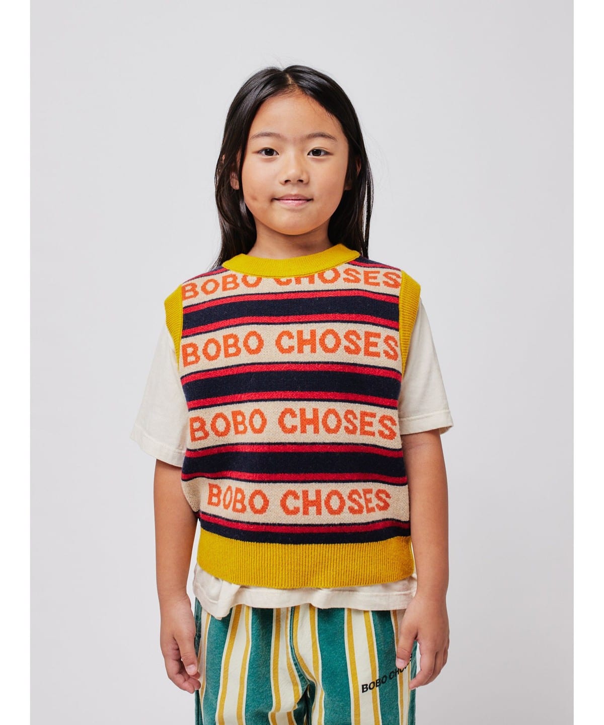 こども ビームス（こども ビームス）【EXCLUSIVE】BOBO CHOSES / キッズ ストライプ ニット トップス  2024（2～9才）（トップス ニット・セーター）通販｜BEAMS