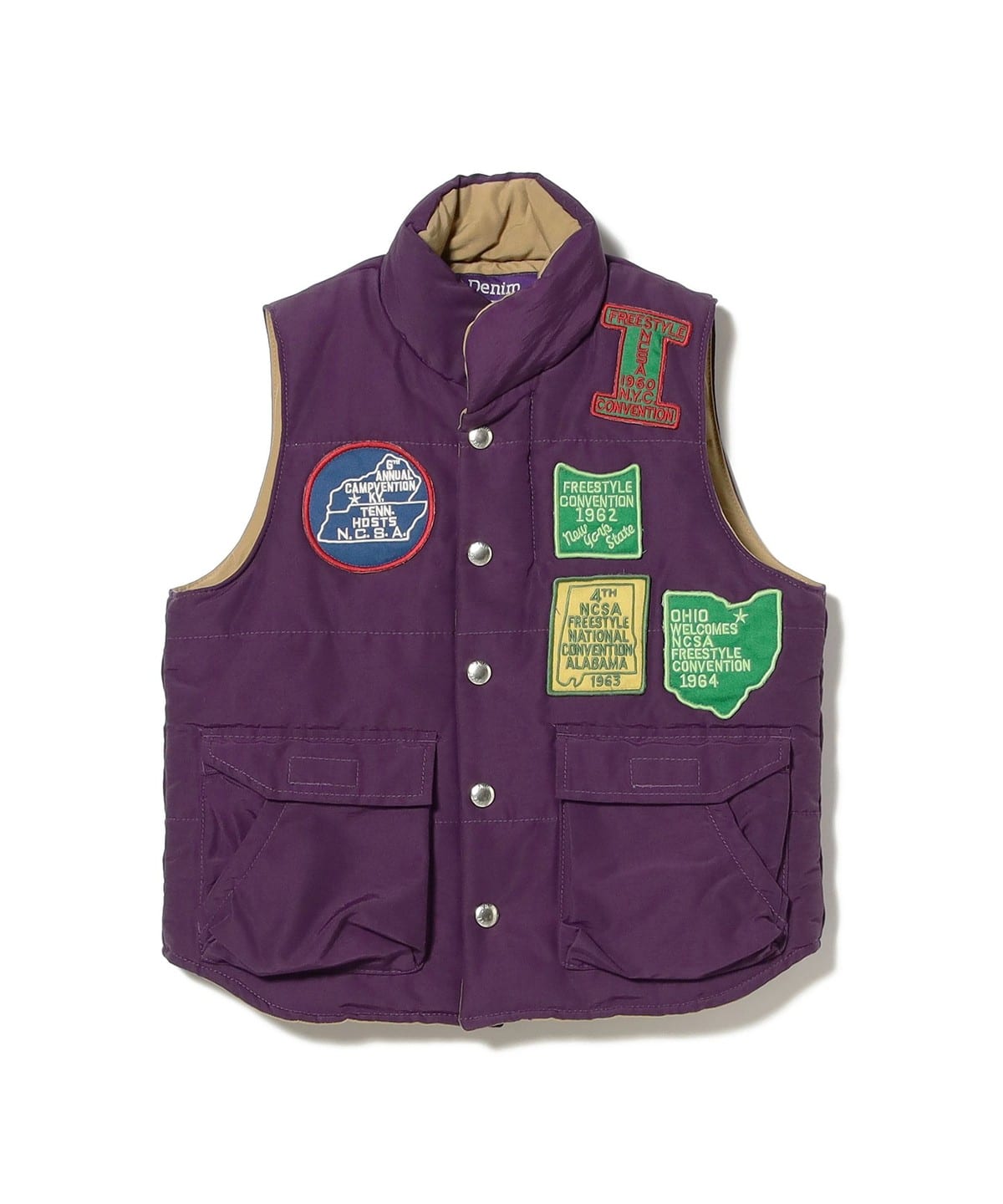 DENIM DUNGAREE / �C���T���[�V���� �x�X�g 2025FW�i105 125cm�j �g�b�v�X PURPLE WINE 105