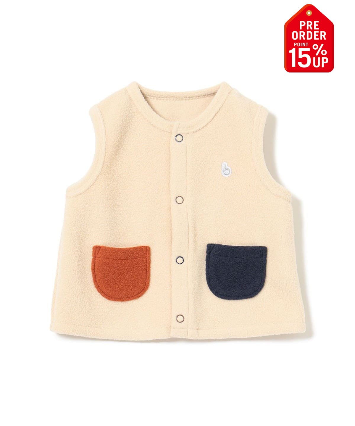 【+15%ポイントUP】ベビー フリース ベスト 2025FW(70 80cm) ブルゾン IVORY 80 【+15%ポイントUP】ベビー フリース ベスト 2025FW(70 80cm) ブルゾン IVORY 80