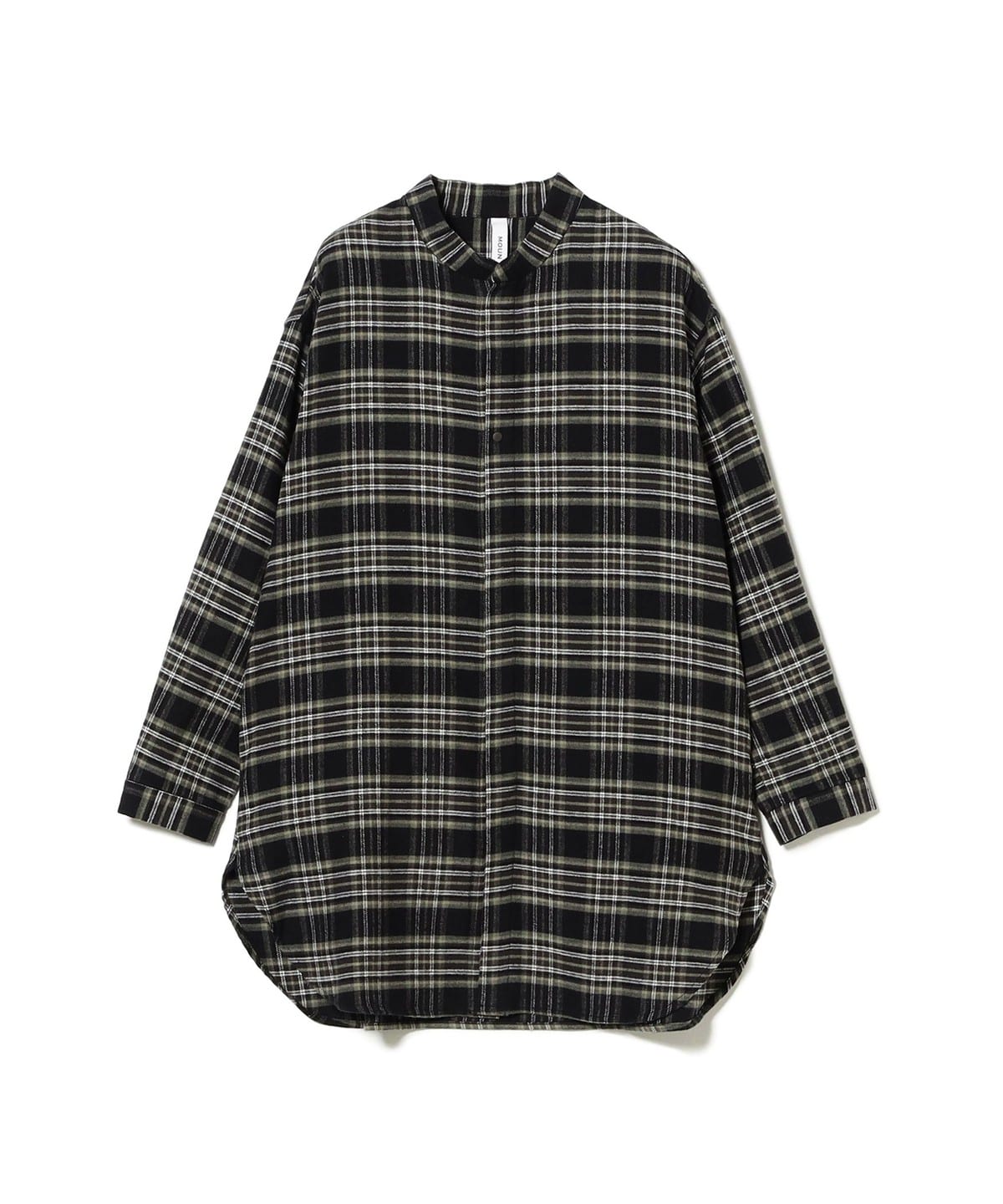 MOUN TEN. / �`�F�b�N �t�����l�� �����O�V���c 2025FW�i110 140cm�j �V���c�E�u���E�X black×sand 140