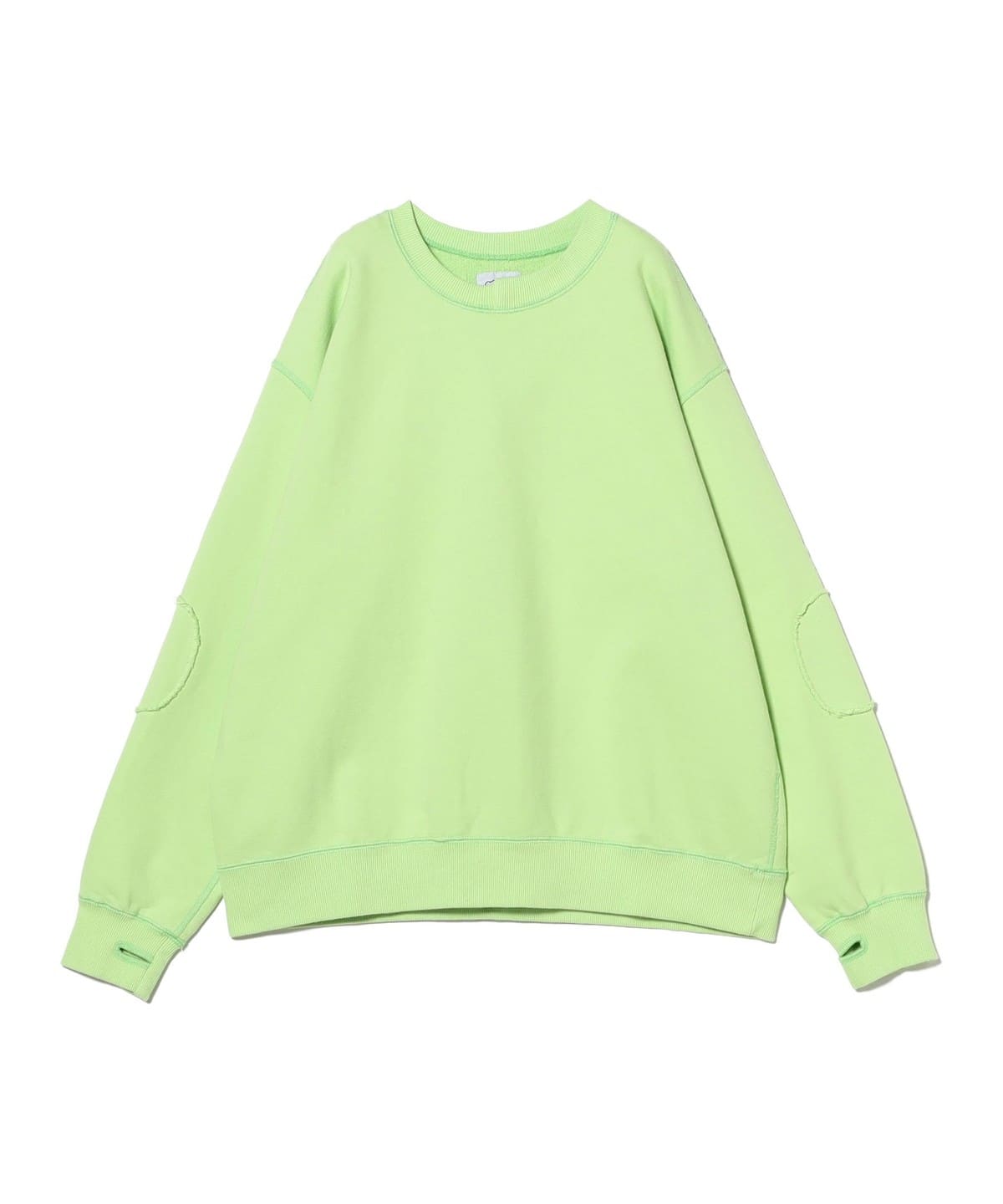 minnano × frankygrow / エルボー パッチ スウェット 2025FW（145cm） トップス LIME GREEN 2(145)