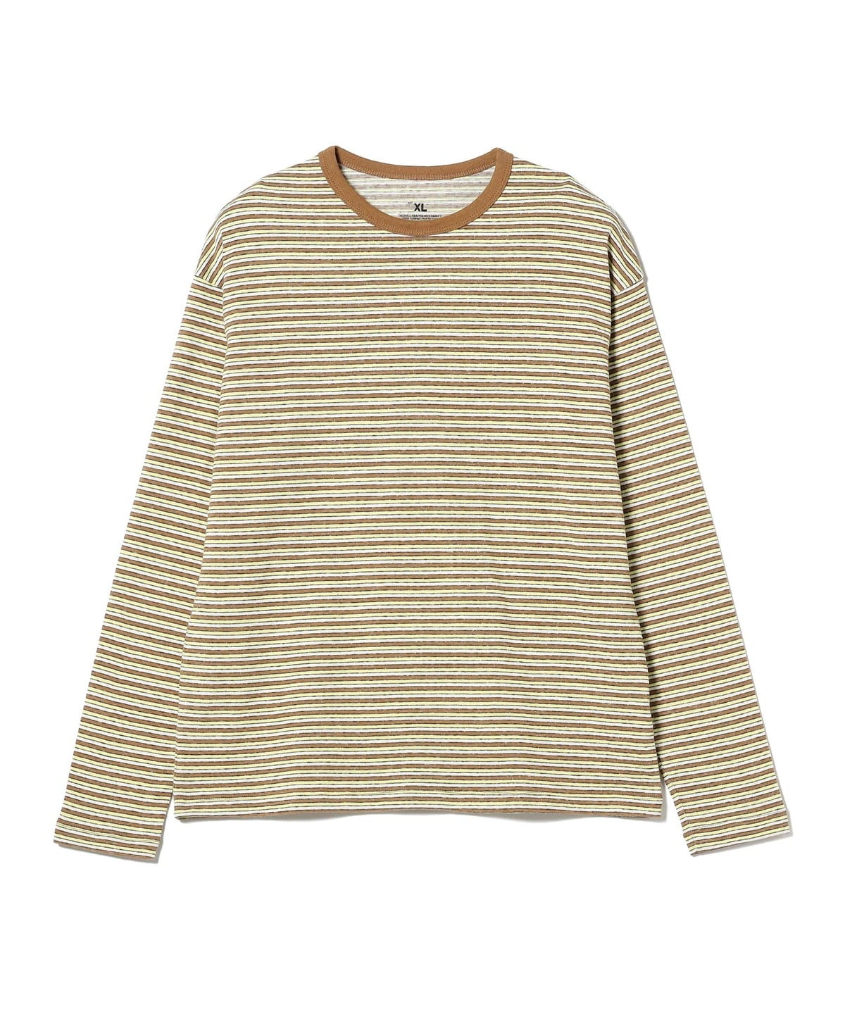 SMOOTHY スムージー / マルチボーダー 長袖 Tシャツ (90 160cm) Tシャツ・カットソー BEIGE L SMOOTHY スムージー / マルチボーダー 長袖 Tシャツ (90 160cm) Tシャツ・カットソー BEIGE L