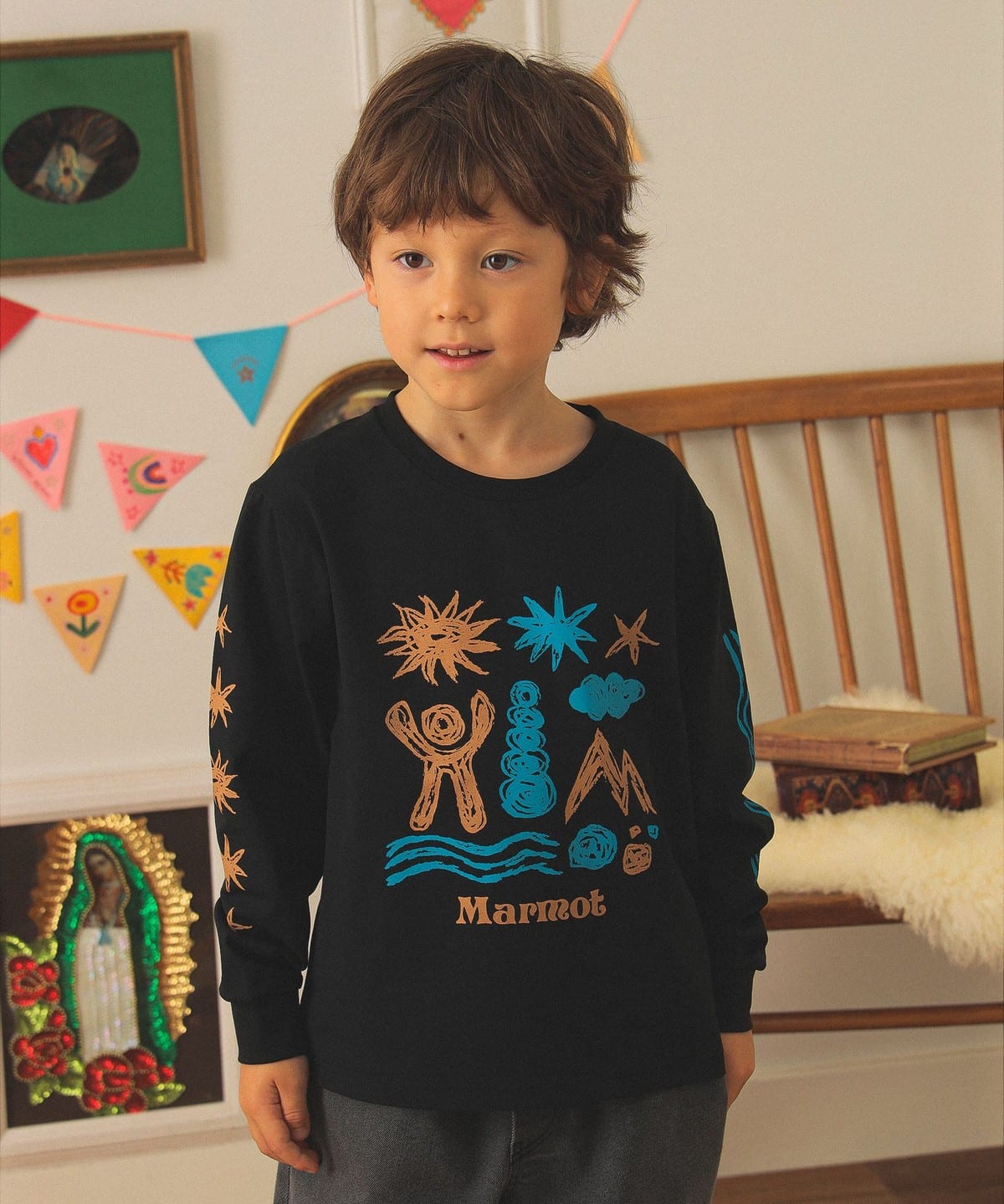 Marmot マーモット / キッズ Solar Deity ロングスリーブ Tシャツ 2025FW（110 150cm） Tシャツ・カットソー BLACK 140