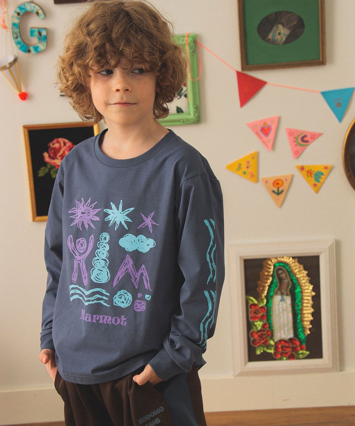 Marmot マーモット / キッズ Solar Deity ロングスリーブ Tシャツ 2025FW（110 150cm） Tシャツ・カットソー INDIGO 110