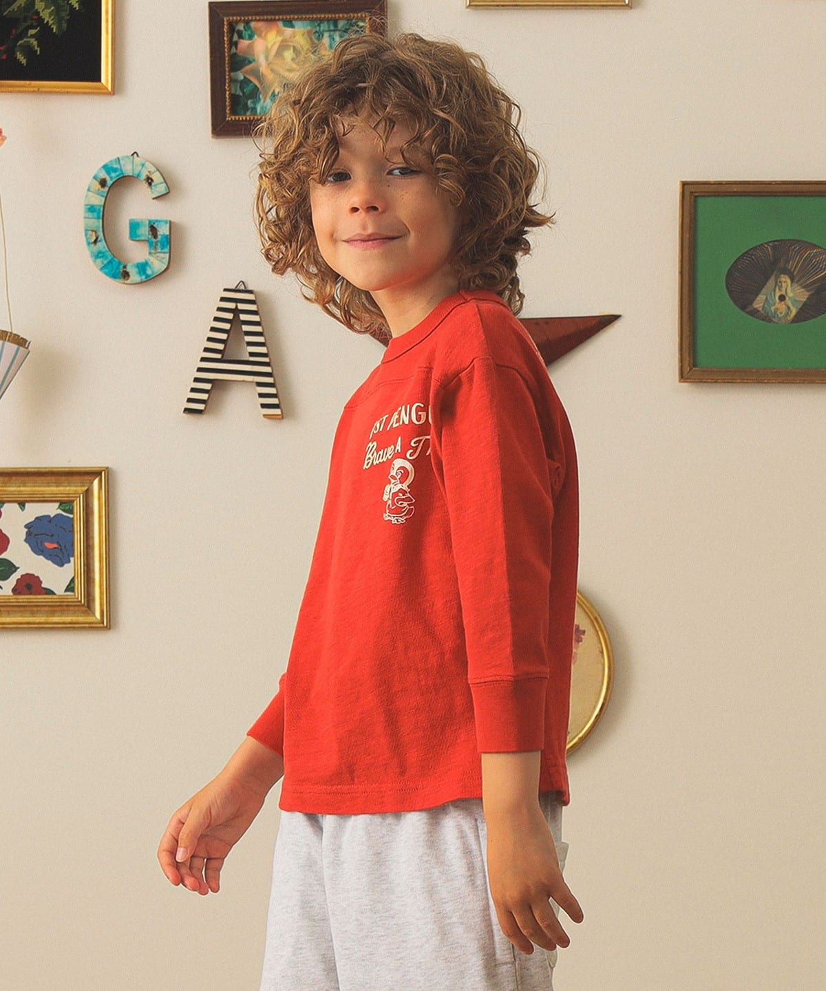 DENIM DUNGAREE / テンジク ロング スリーブ Tシャツ 2025FW(105 125cm) Tシャツ・カットソー 15OR RED 125 DENIM DUNGAREE / テンジク ロング スリーブ Tシャツ 2025FW(105 125cm) Tシャツ・カットソー 15OR RED 125