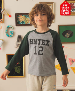 【+15%ポイントUP】【別注】HANTEX / ラグラン 長袖 プリント Tシャツ 2025FW（100～160cm）