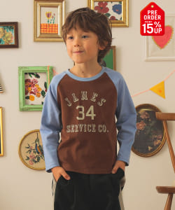 【+15%ポイントUP】【別注】HANTEX / ラグラン 長袖 プリント Tシャツ 2025FW（100～160cm）