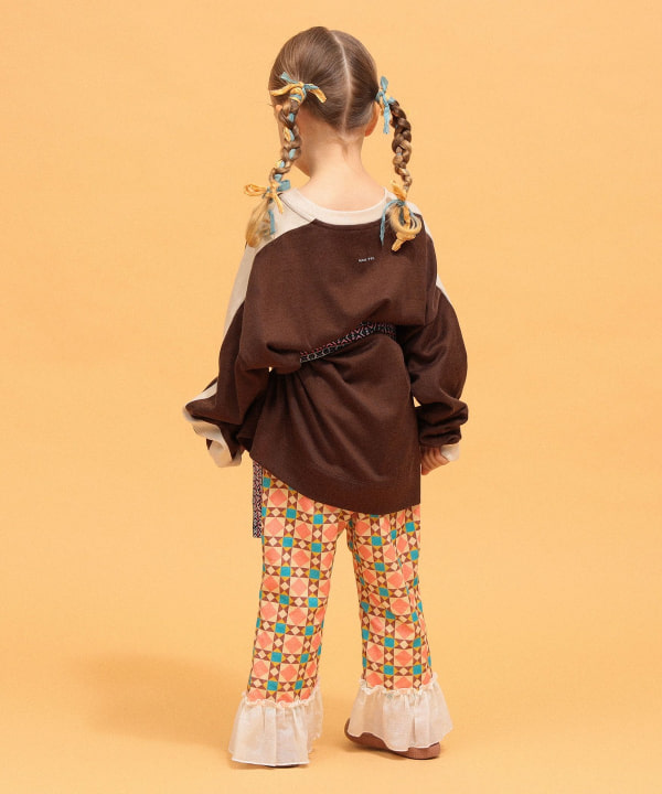 MOUN TEN. / バイカラー ショルダー ロングスリーブ Tシャツ 2026FW（110～140cm）
