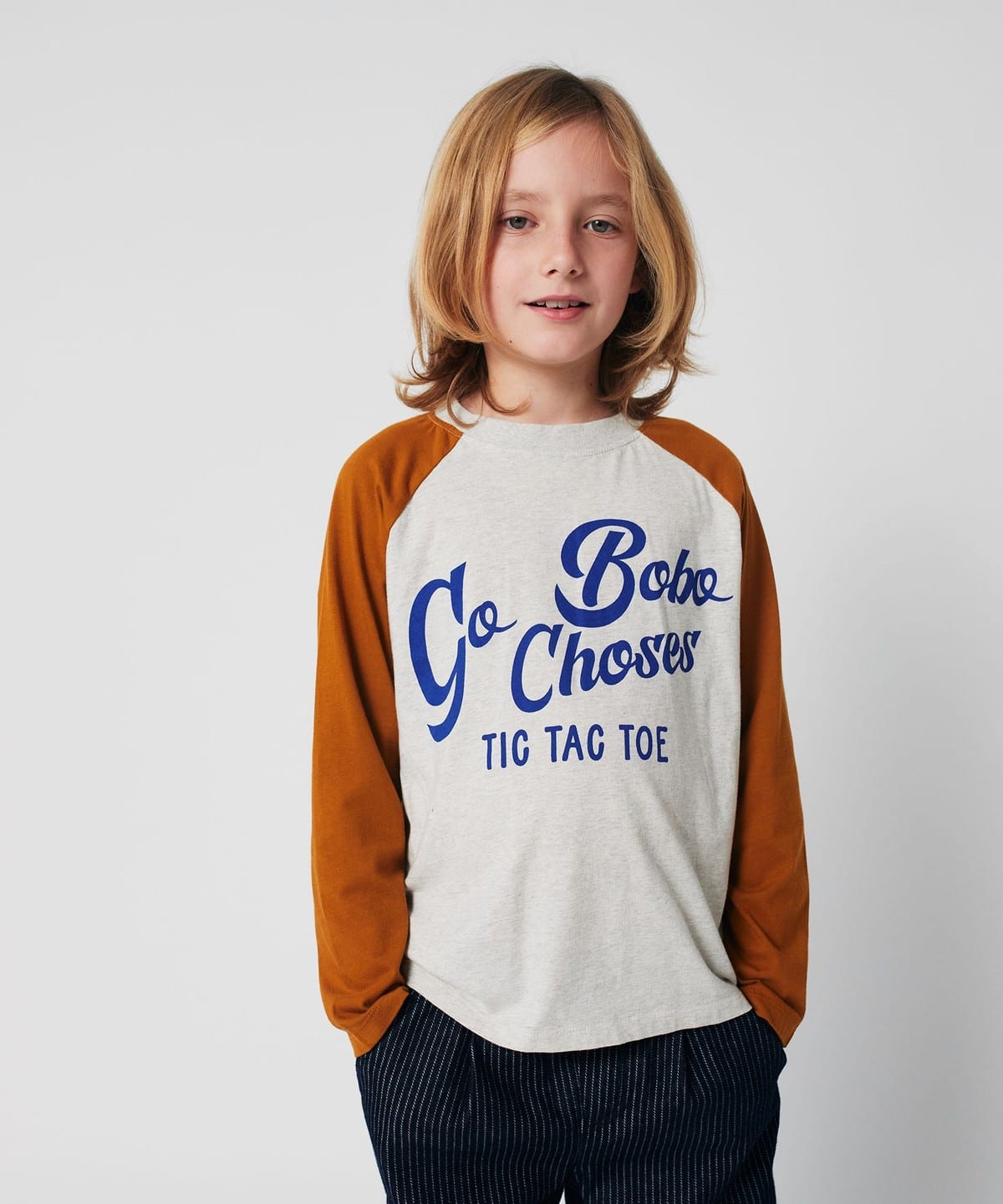 【モアバリエーション開催】BOBO CHOSES ボボショーズ / キッズ Ranglan Tシャツ 2025FW（2 9才） Tシャツ・カットソー BROWN -