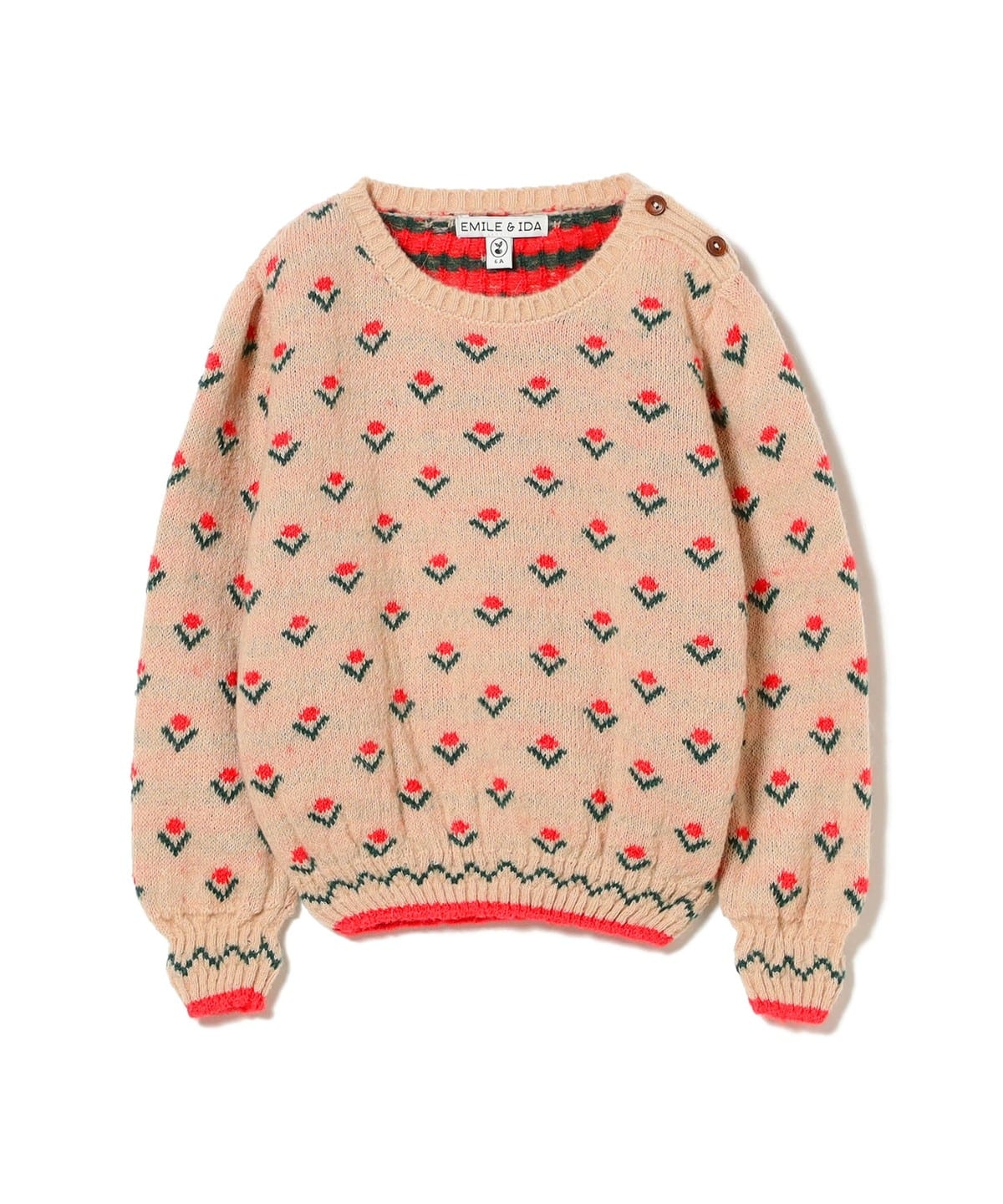 EMILE & IDA / Floral ニット プルオーバー (4 6才) トップス ECRU 4y EMILE & IDA / Floral ニット プルオーバー (4 6才) トップス ECRU 4y