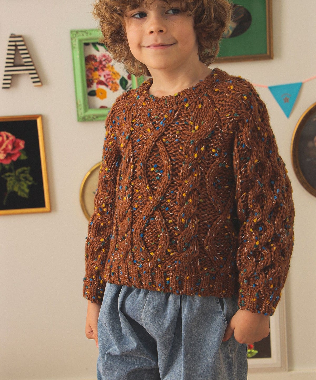 【別注】LOGAN Knitting Mills / Candy ニット2025FW(100 150cm) トップス camel M(120-130㎝) 【別注】LOGAN Knitting Mills / Candy ニット2025FW(100 150cm) トップス camel M(120-130㎝)