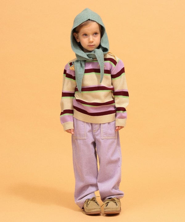 【+10%ポイントUP】【別注】LOGAN Knitting Mills / マルチカラー ニット 2026FW（100～150cm） Model：H104（cm）Size：S(100-110cm)