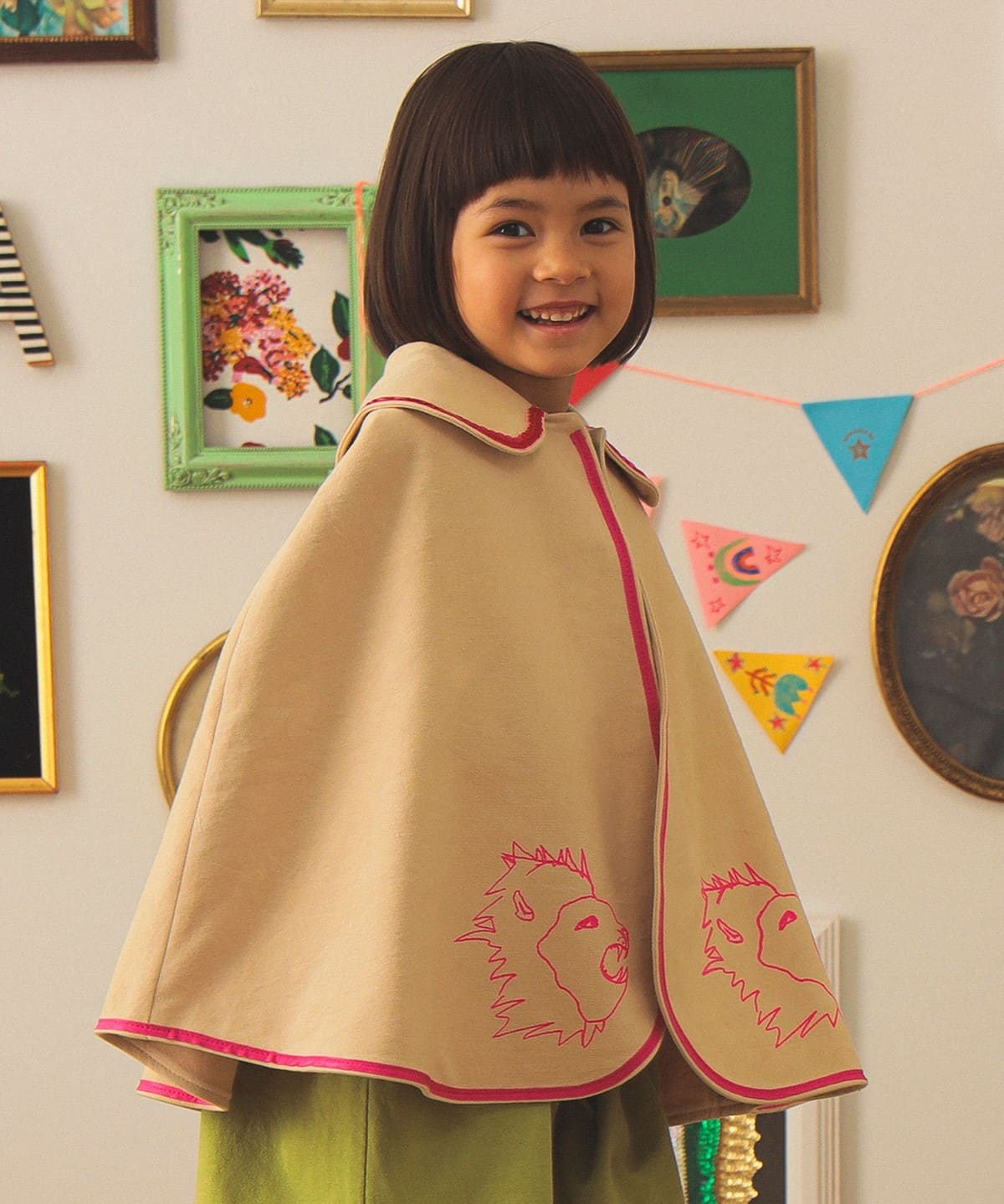 【別注】WOVENPLAY / Animal Cape 2025FW(3 8才) コート PINK S(3-4y) 【別注】WOVENPLAY / Animal Cape 2025FW(3 8才) コート PINK S(3-4y)