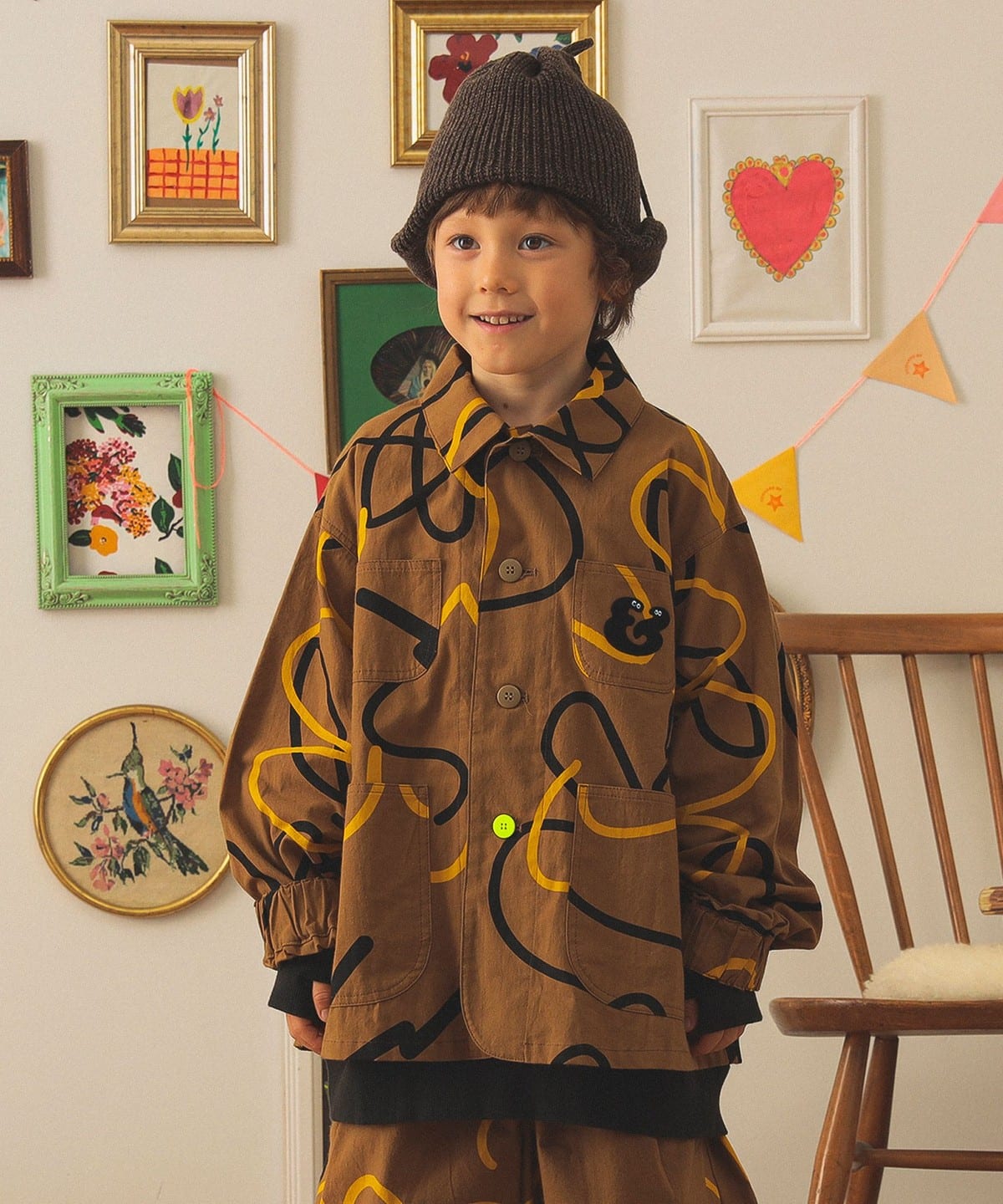 minnano × frankygrow / カバーオール 2025FW（130cm） ブルゾン BROWN 1(130)