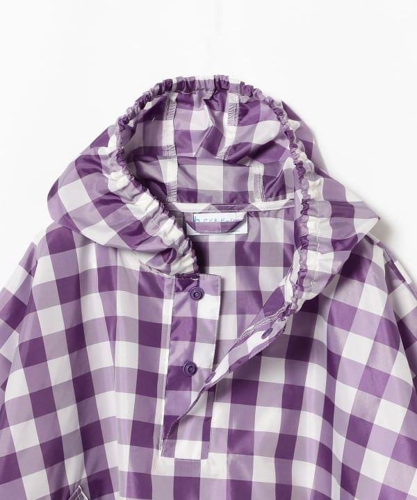 Gingham check rain poncho (70-90cm)