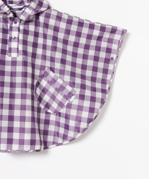 Gingham check rain poncho (70-90cm)