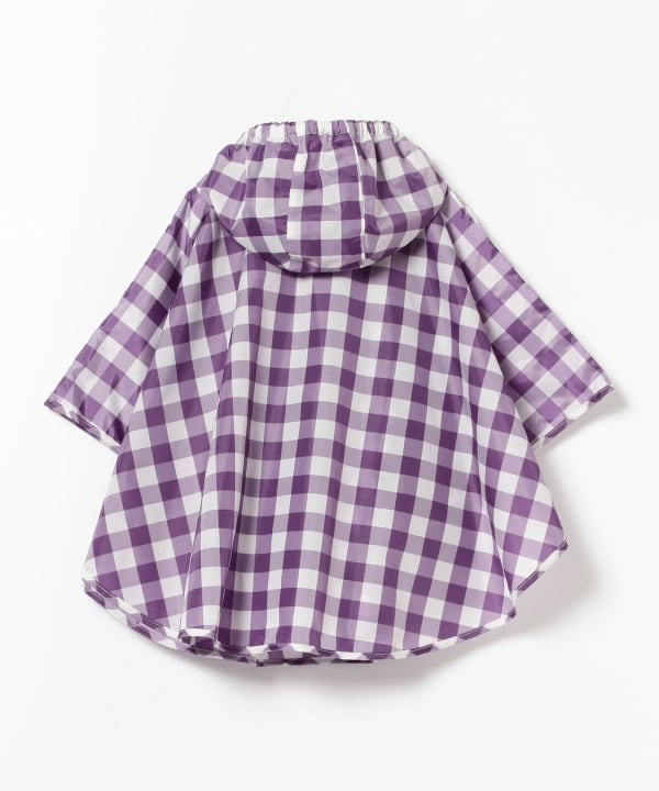 Gingham check rain poncho (70-90cm)