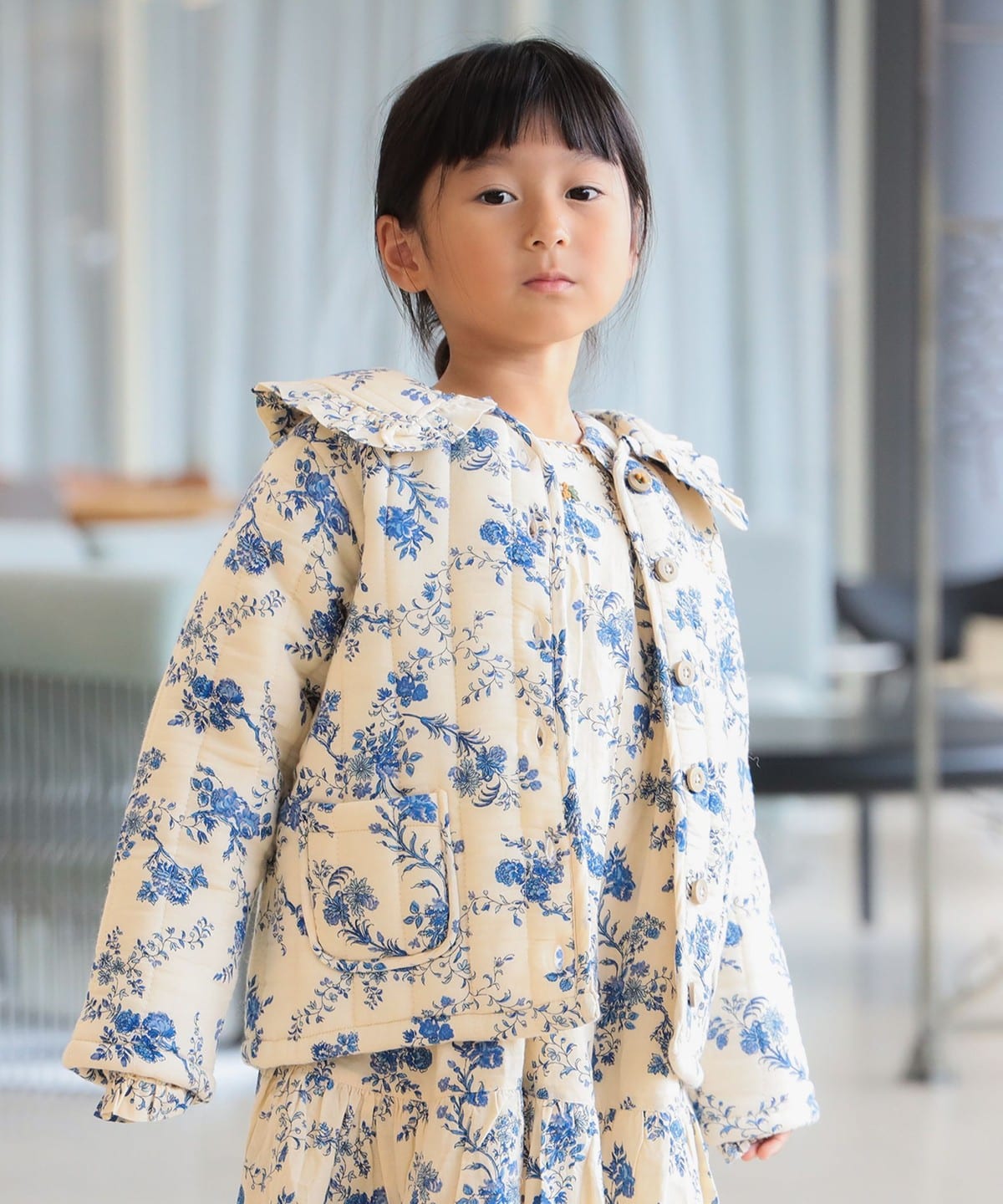 EMILE & IDA / VESTE キルティング ジャケット 2025FW（4 6才） ブルゾン ORCHID BLEU 4y