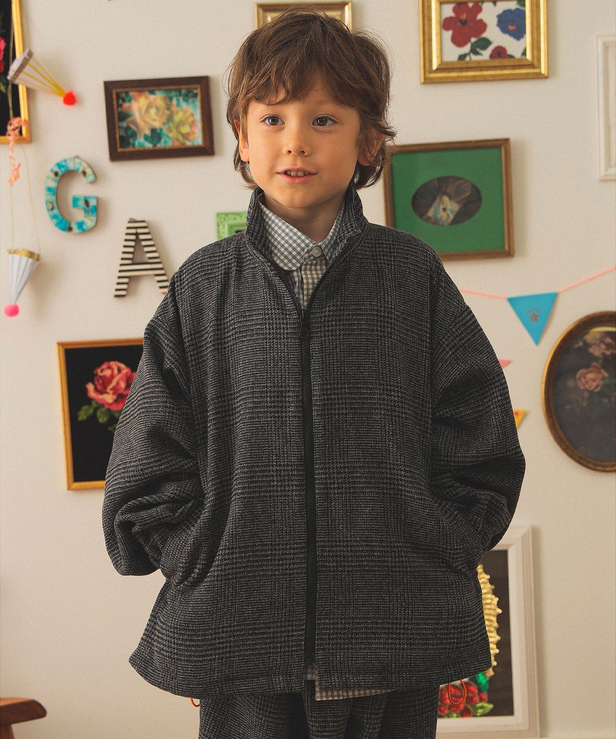 minnano × frankygrow / ジップ ブルゾン 2025FW(130cm) ブルゾン GRAY 1(130) minnano × frankygrow / ジップ ブルゾン 2025FW(130cm) ブルゾン GRAY 1(130)