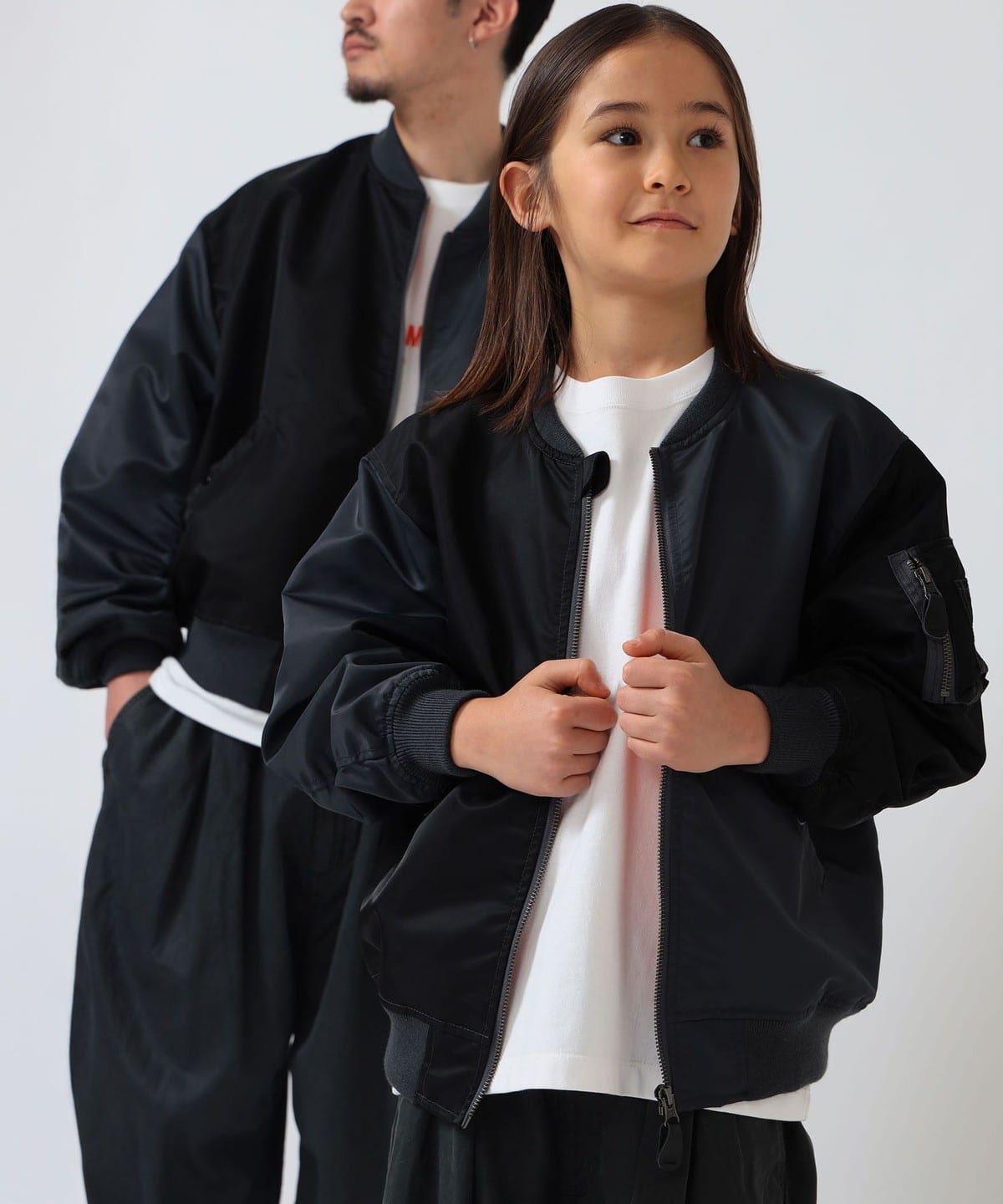 BEAMS × ���ǂ� �r�[���X �R�h�� �r�[���X / �N���C�W�[ MA-1 �W���P�b�g 2026�i110 160cm�j �u���]�� BLACK S(110-120)